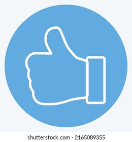 Icon Thumbs Up. suitable for Education symbol. blue eyes style. simple design editable. design template vector. simple symbol illustration