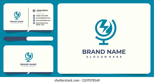 concepto de diseño de iconos y logotipos de hojas con diseño de tarjetas de visita