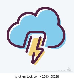 Icon Thunder - MBE Syle - Simple illustration, Editable stroke, Design template vector, Good for prints, posters, advertisements, announcements, info graphics, etc.