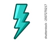 Icon Thunder Set Of Four Different Style Lightning Bolts with outline