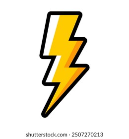 Icon Thunder Set Of Four Different Style Lightning Bolts with outline