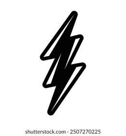 Icon Thunder Set Of Four Different Style Lightning Bolts with outline
