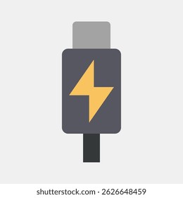 Icon thunderbolt. Computer components elements. Icon in flat style.