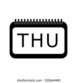 Icon thursday. Icon day of the week isolated on spiral block
