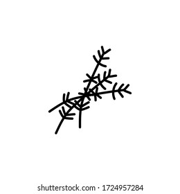 The icon of thyme. Outline illustration vector. Pictogram for web page, mobile app, promo. UI UX GUI design element. Editable stroke. Vector.