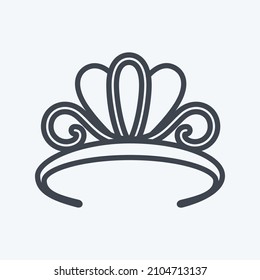 Icon Tiara - Line Style - simple illustration, good for prints , announcements, etc