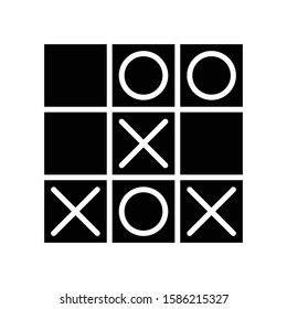 Icon tic tac toe in glyph style. vector illustration and editable stroke. Isolated on white background.