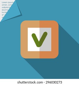 Icon of tick in checklist box in circle