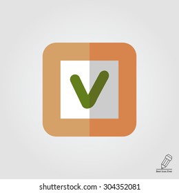 Icon of tick in checklist box in circle