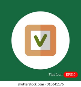 Icon of tick in checklist box in circle