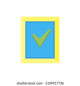 Icon tick vector check mark test green symbol approve business isolated choice choose success yes