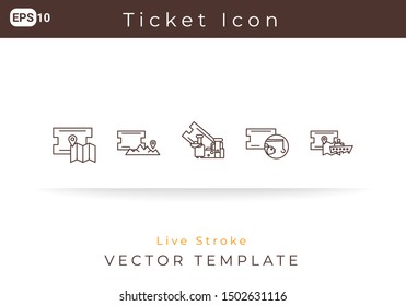 Icon Ticket, Activity, Holiday For Website, Infographic Element. Vector Illustration