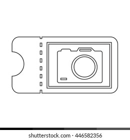 icon ticket for camera illustration design