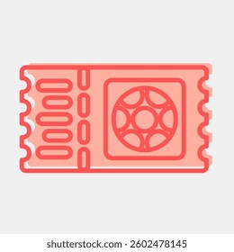 Icon ticket. Football and soccer elements. Icon in two tone style.
