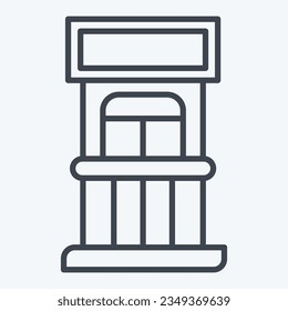 Icon Ticket Office. related to Amusement Park symbol. line style. simple design editable. simple illustration