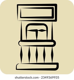 Icon Ticket Office. related to Amusement Park symbol. hand drawn style. simple design editable. simple illustration