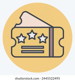 Icon Ticket. related to Entertainment symbol. color mate style. simple design illustration