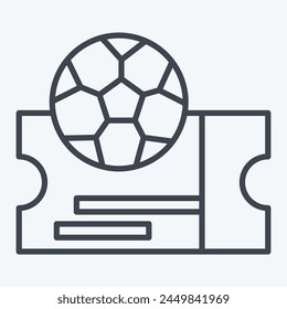 Icon Ticket. related to Football symbol. line style. simple design illustration