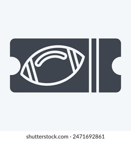 Icon Ticket. related to Rugby symbol. glyph style. simple design illustration