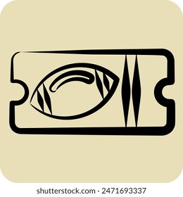 Icon Ticket. related to Rugby symbol. hand drawn style. simple design illustration