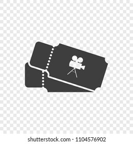 Icon of tickets to the cinema. Vector on a transparent background.