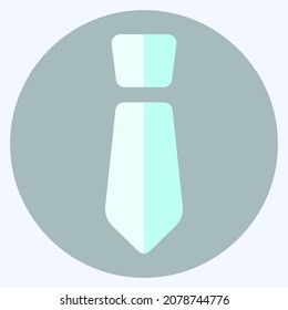 Icon Tie - Flacher Stil,Einfache Illustration,Bearbeitbarer Strich,Design Template Vektor, Gut für Drucke, Plakate, Anzeigen, Ankündigungen, Infografiken, etc.