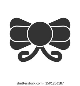 Icon tie in glyph style. vector illustration and editable stroke. Isolated on white background.