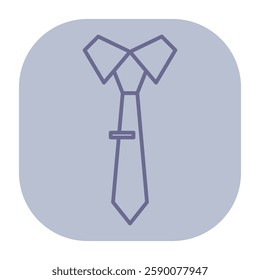 Icon of tie suitable for various office-related contexts. Professionalism and corporate attire concept