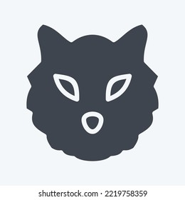 Icon Tiger. related to Animal Head symbol. glyph style. simple design editable. simple illustration. cute. education