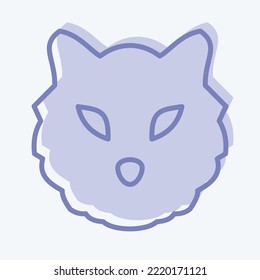 Icon Tiger. related to Animal Head symbol. two tone style. simple design editable. simple illustration. cute. education
