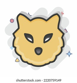 Icon Tiger. related to Animal Head symbol. Comic Style. simple design editable. simple illustration. cute. education