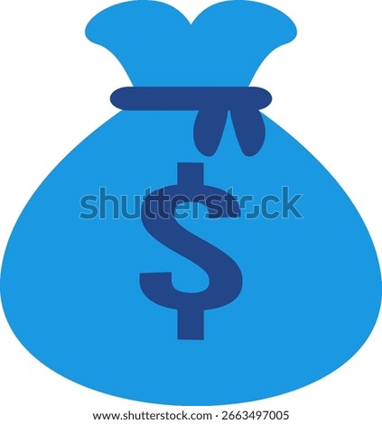 The icon of a tightly tied sack symbolizes safekeeping, savings, or collected funds, used to symbolize financial value in general.