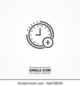 Icon time add single icon graphic design