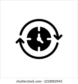 Icon Time Glyph, Flat Icon Logo Illustration Vector Isolated. Suitable for Web Design, Logo, App.