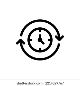 Icon Time, Line, outline, Flat Icon Logo Illustration Vector Isolated. Suitable for Web Design, Logo, App. 
