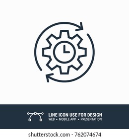 Icon Time management refresh graphic design single icon vector illustration