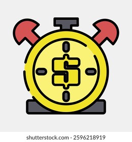 Icon time is money. Economy elements. Icon in filled line style.