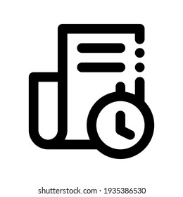 Icon Time Report With Style Outline