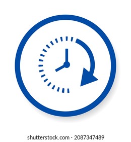 icon time running blue, vector, illustrator, eps10
