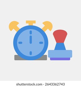 Icon time stamp. Crypto currency elements. Icon in flat style.