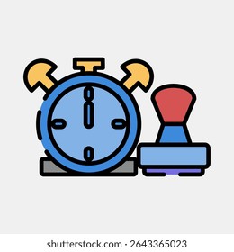 Icon time stamp. Crypto currency elements. Icon in filled line style.