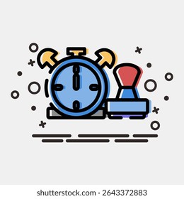 Icon time stamp. Crypto currency elements. Icon in MBE style.