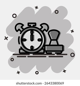Icon time stamp. Crypto currency elements. Icon in comic style.