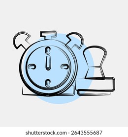 Icon time stamp. Crypto currency elements. Icon in color spot style.