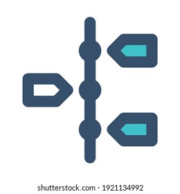 línea de tiempo de iconos con estilo de línea rellena y color azul