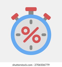 Temporizador de iconos. Black Friday Elementos de rebajas. Icono en estilo plano.