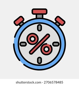 Symbol-Zeitgeber. Black Friday Sale Elemente. Symbol im ausgefüllten Linienstil.