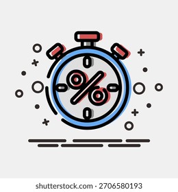 Temporizador de iconos. Black Friday Elementos de rebajas. Icono en estilo MBE.