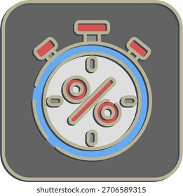 Temporizador de iconos. Black Friday Elementos de rebajas. Icono en estilo en relieve.