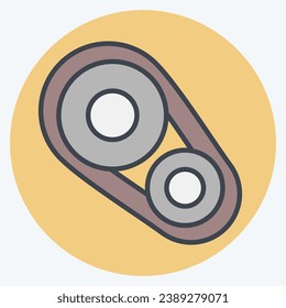 Icon Timing Belt. related to Car Parts symbol. color mate style. simple design editable. simple illustration